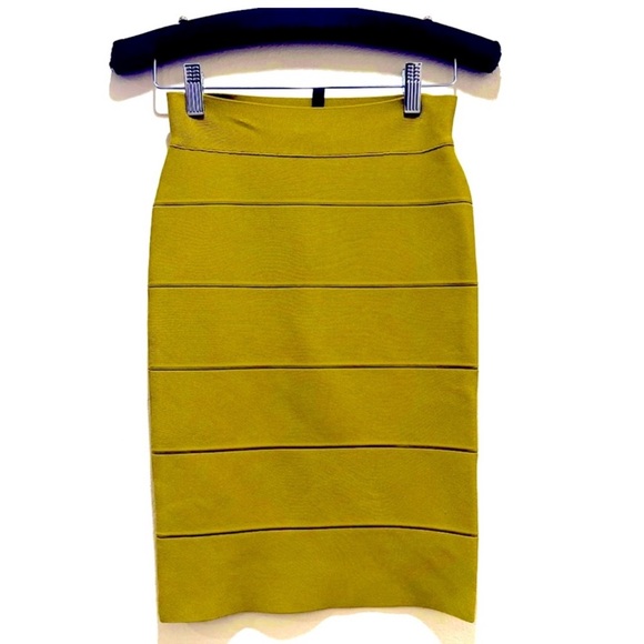 BCBG Y2K 90s Alexa Dill Neon Bandage Bodycon Mini Club Skirt 💜 - Picture 9 of 14